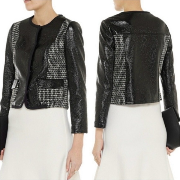 Tory Burch Daria Black Moto Jacket Blazer XS - Picture 15 of 15